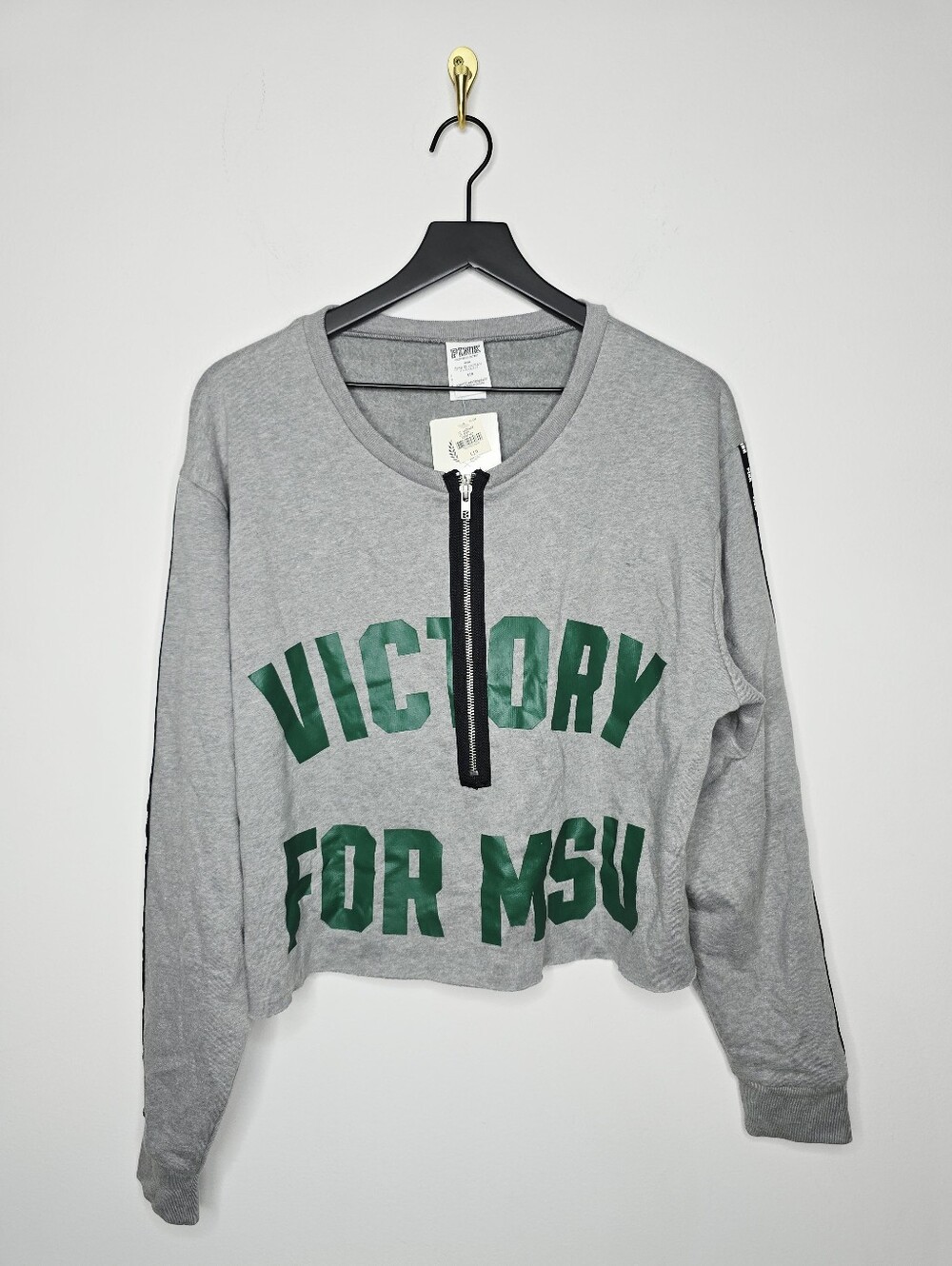 Victoria's Secret PINK Collegiate Collections MSU Cropped Sweatshirt Size Large